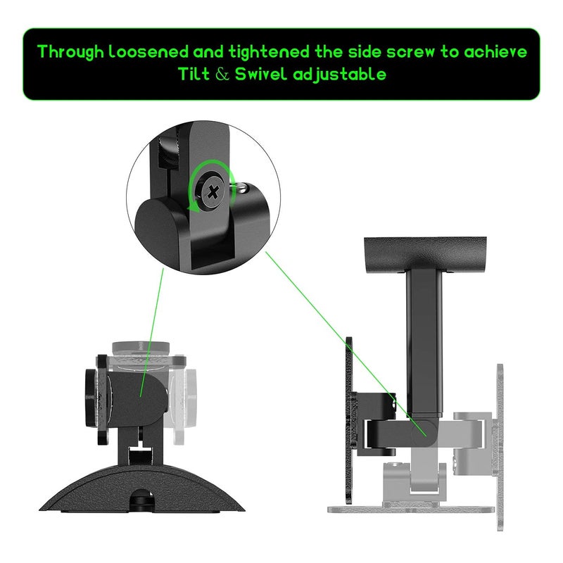 Yibracki Wall and Ceiling Mount for Bose 161, 151 SE Environmental Speakers, Multiple Tilt & Swivel Adjustable Mounting Bracket Compatible with Bose Model 100 Speakers, Single Black - Image 3